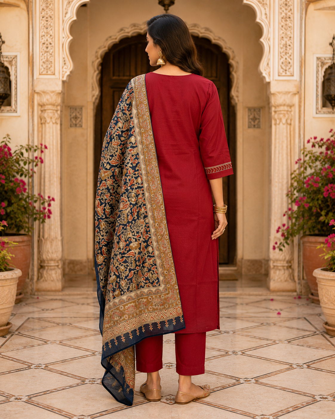 Red_Embroidered_Kurta_Set_with_Printed_Dupatta_for_Women6