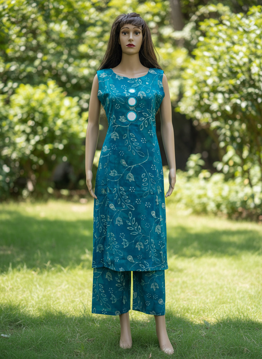 Firozi Kurta and Palazzo Set
