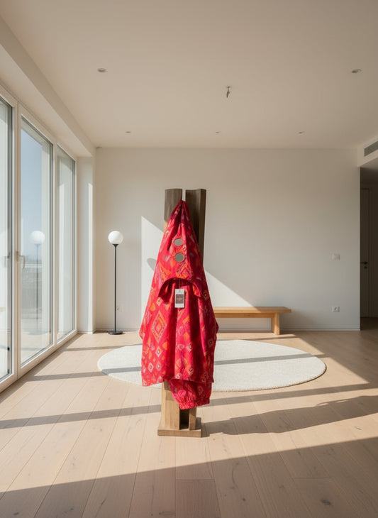 Mirror Work Hot Pink Kurta Palazzo Set