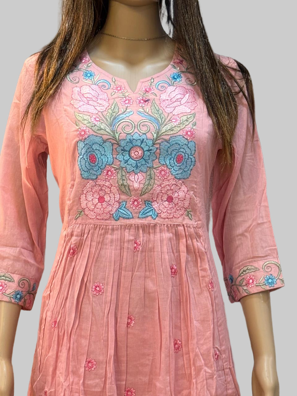 Baby Pink Embroidery Kurta Set 9