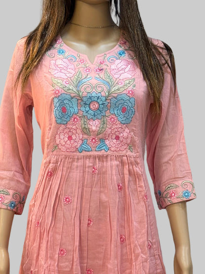 Baby Pink Embroidery Kurta Set 9