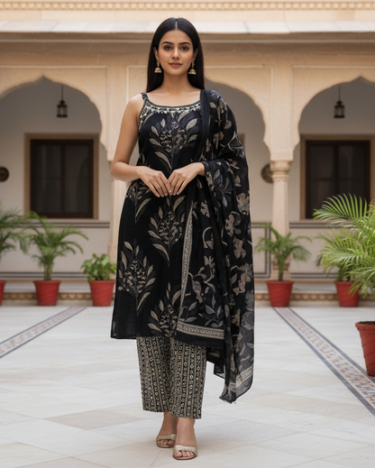 Black cotton kurta set2