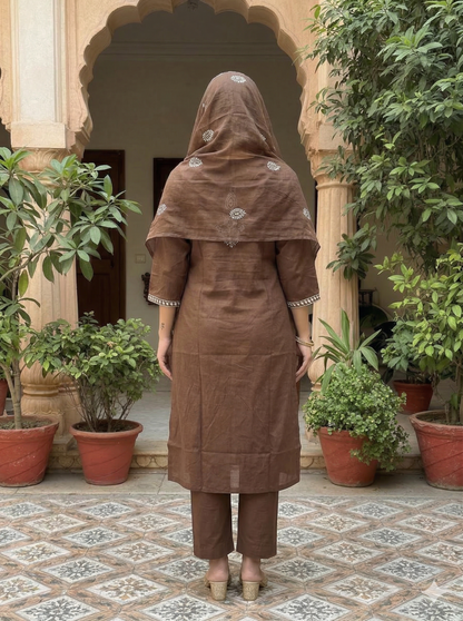 Brown-Kurta