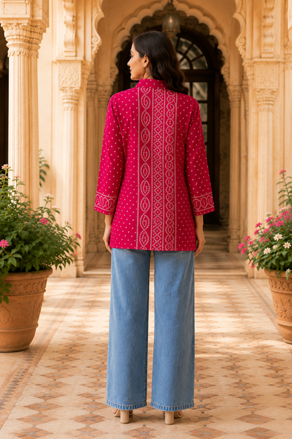 Rangrez Rani Bandhani Crepe Tunic