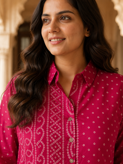 Rangrez Rani Bandhani Crepe Tunic