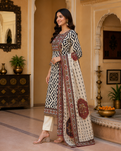 Noor Ikat Elegance Kurta Set