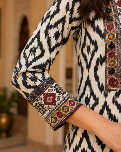 Noor Ikat Elegance Kurta Set