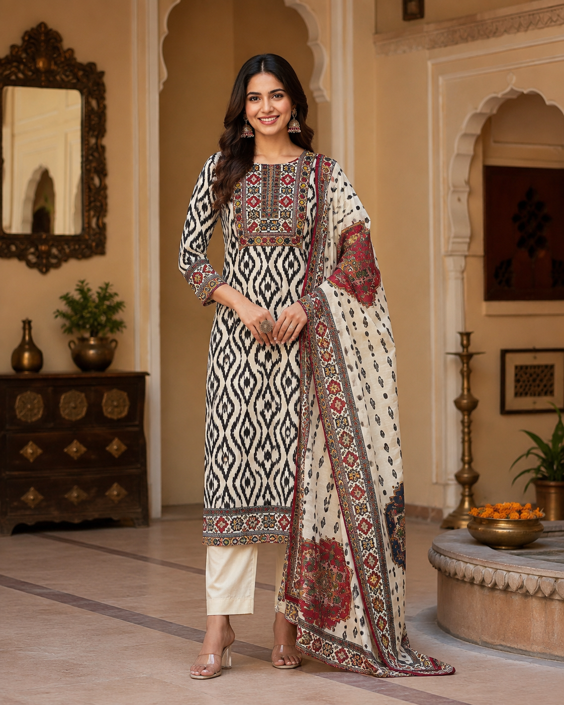 Noor Ikat Elegance Kurta Set