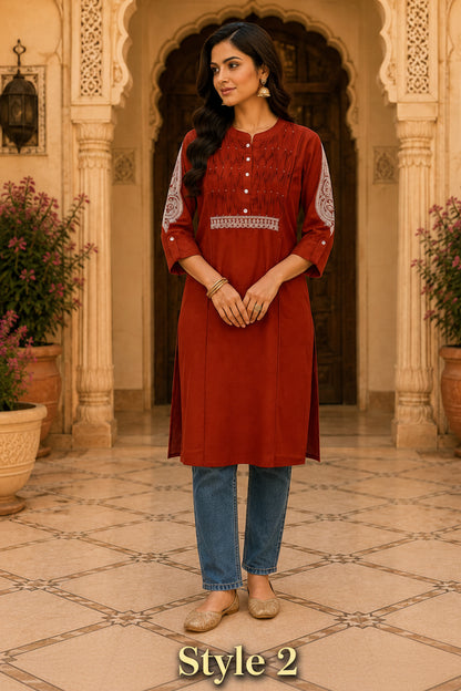 Meher Rust Elegance Kurta Set