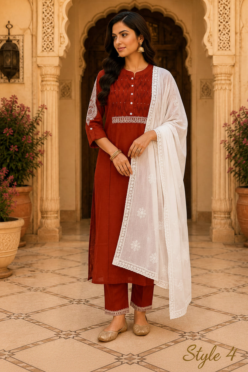 Meher Rust Elegance Kurta Set