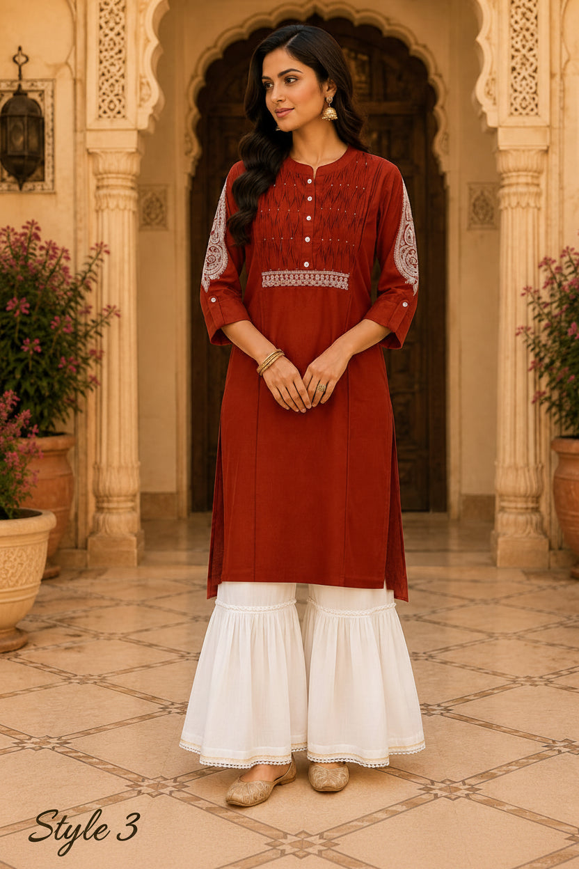 Meher Rust Elegance Kurta Set
