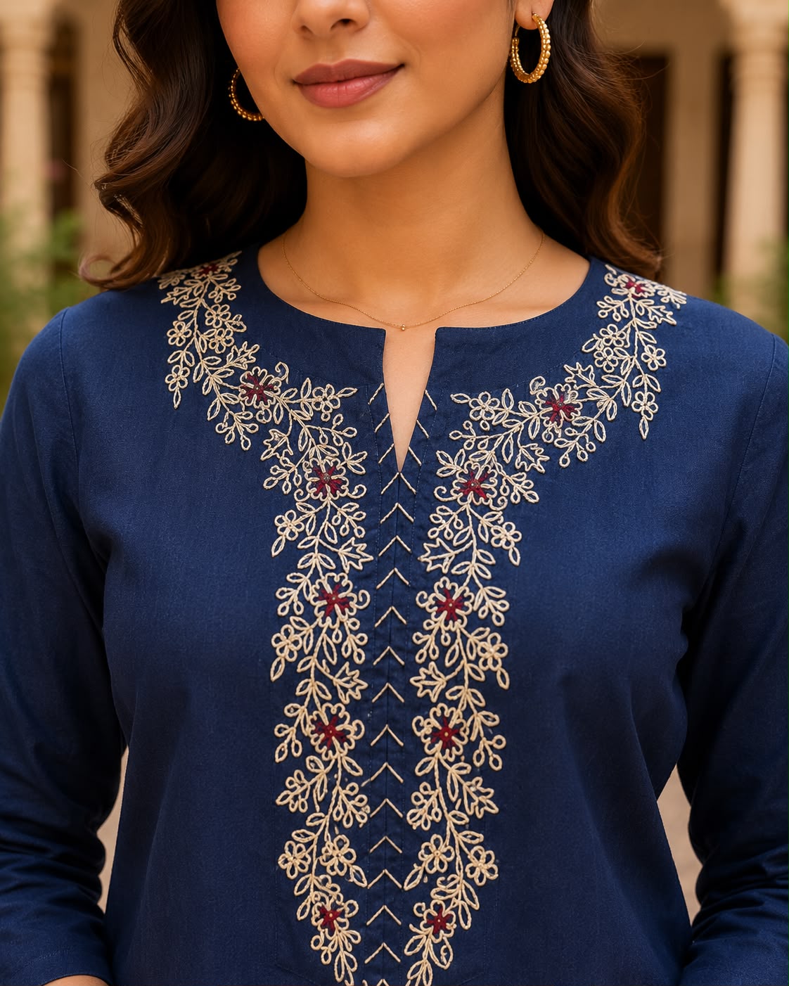 Soft Denim Bloom Kurta