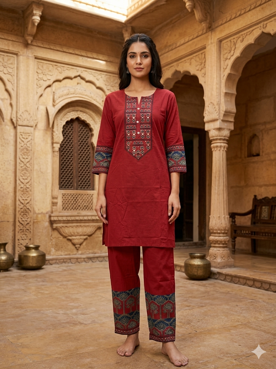 dark Rust Cotton Co-Ord Set