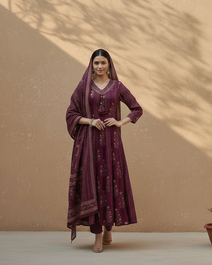Maroon Kurta Set 5