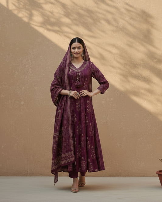 Maroon Kurta Set 5