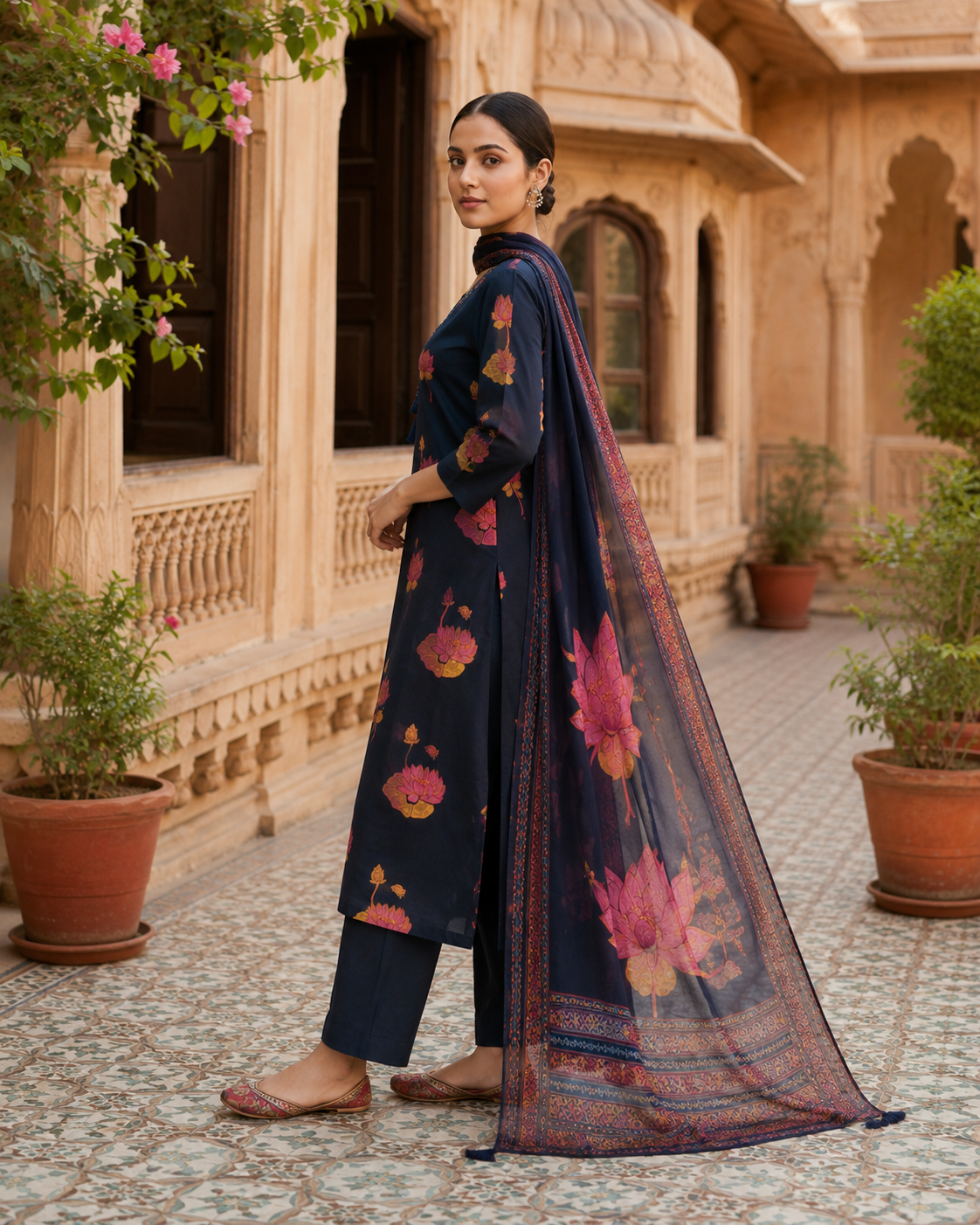 Navy Blue floral1
