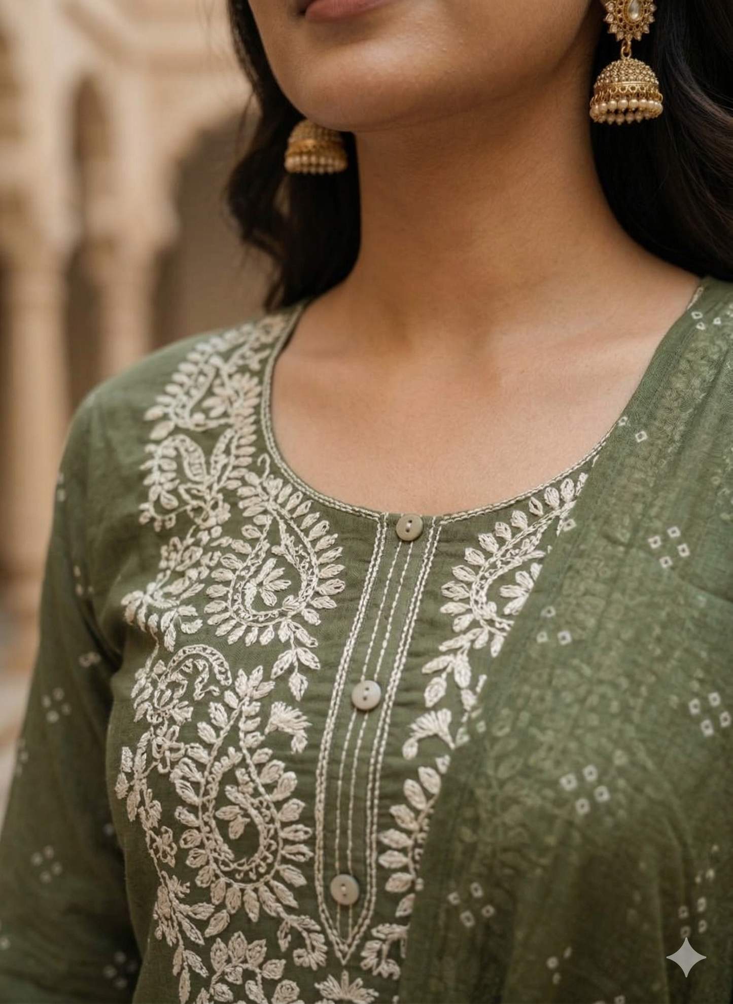 Olive-kurta set