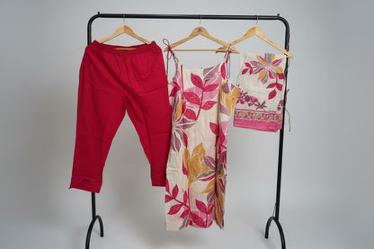 Pink Cotton Kurta Set 1