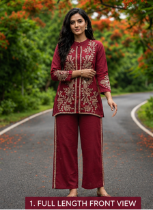 Embroidered Cotton Co-Ord Set