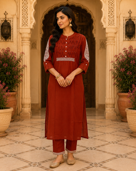 Meher Rust Elegance Kurta Set