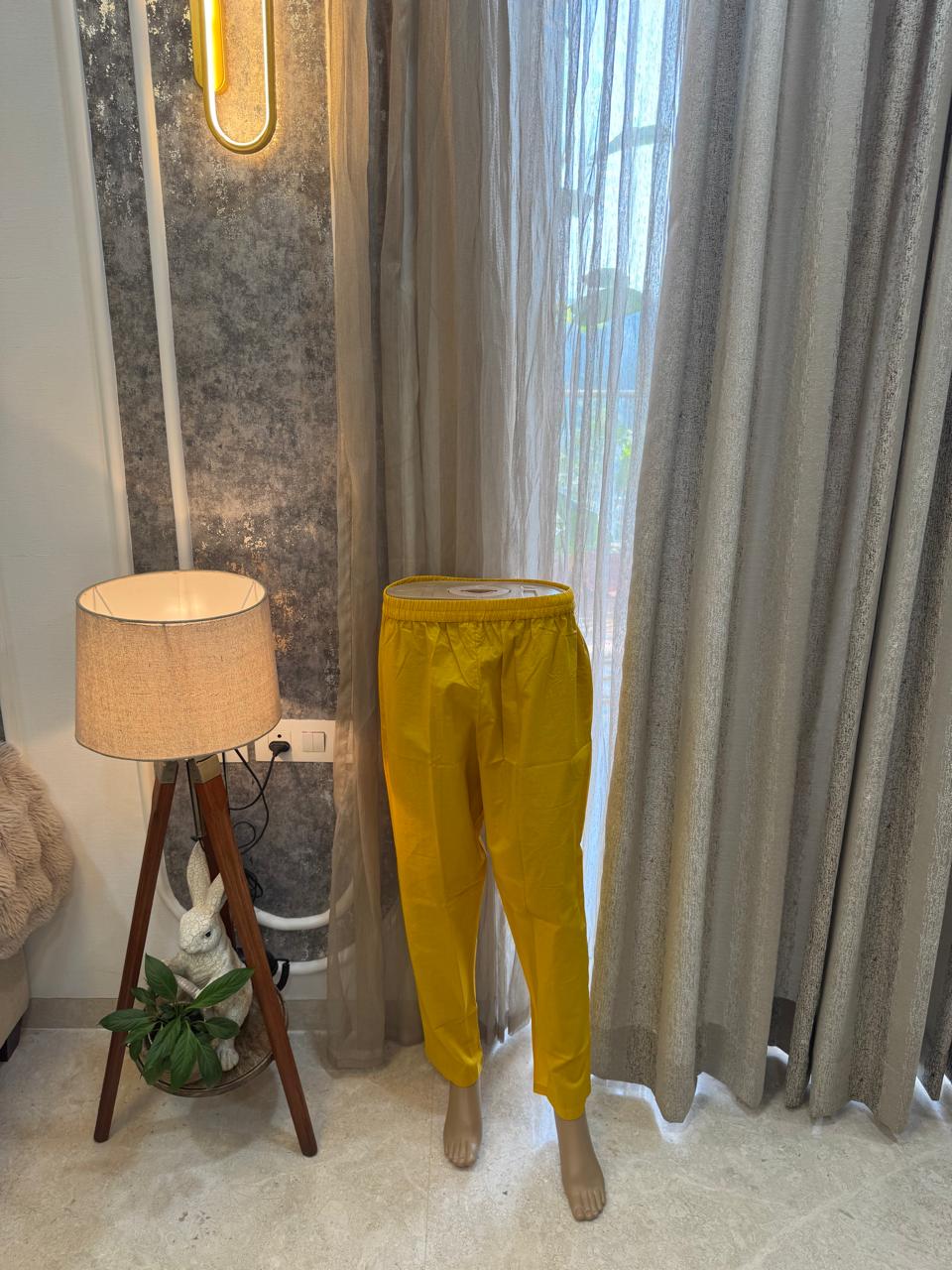 Yellow Cotton Angrakha Printed Kurta Set