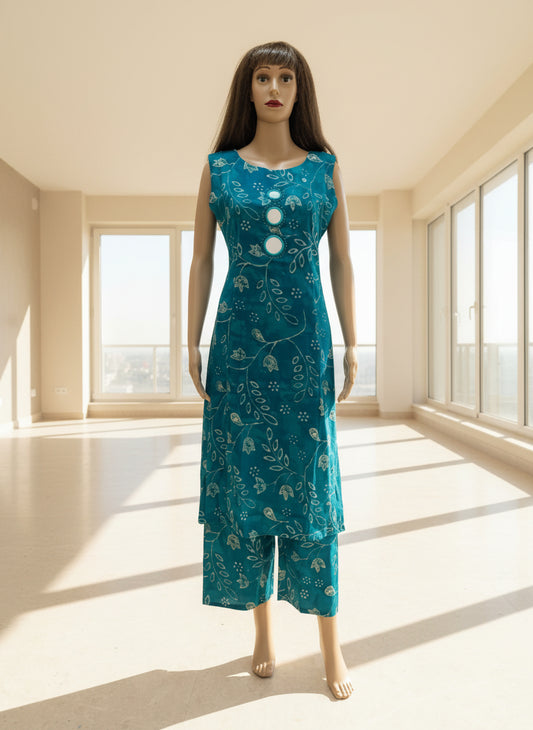 Firozi Kurta and Palazzo Set