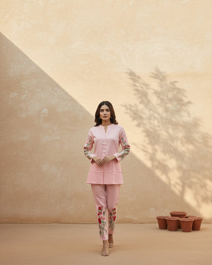 Pink Cotton Co-ord Set