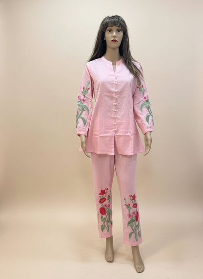 Pink Cotton Co-ord Set