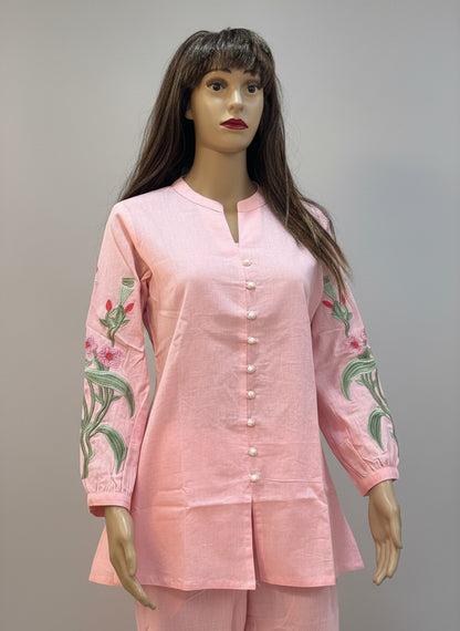 Pink Cotton Co-ord Set