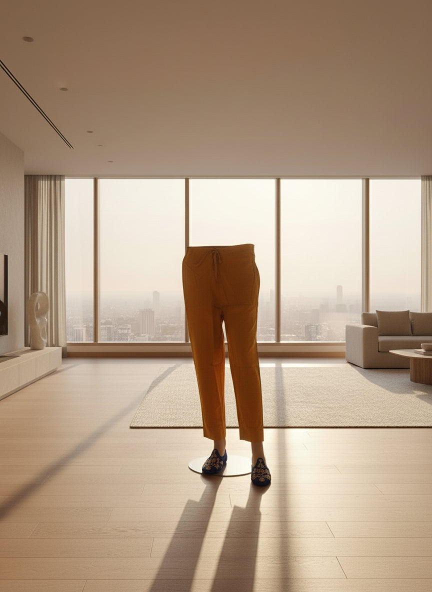 Golden Marigold Embroidered mulcotton Kurta Set