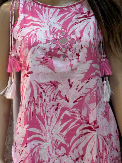Pink Cotton Print kurta set