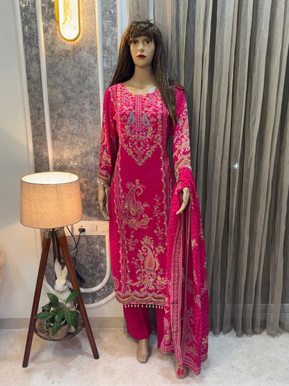 Pink Embroidered Kurta Set