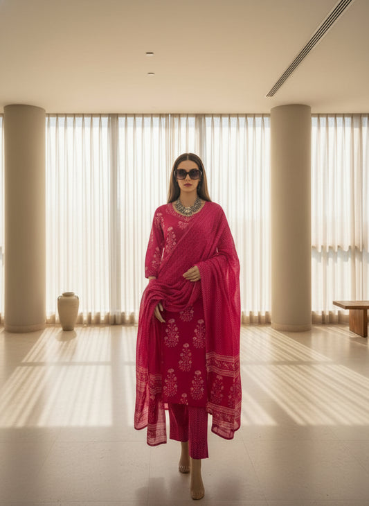 Ruby Bloom Printed Kurta Set