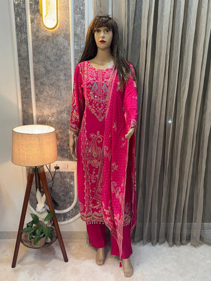 Pink Embroidered Kurta Set