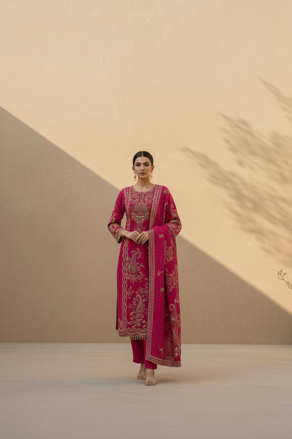 Pink Embroidered Kurta Set