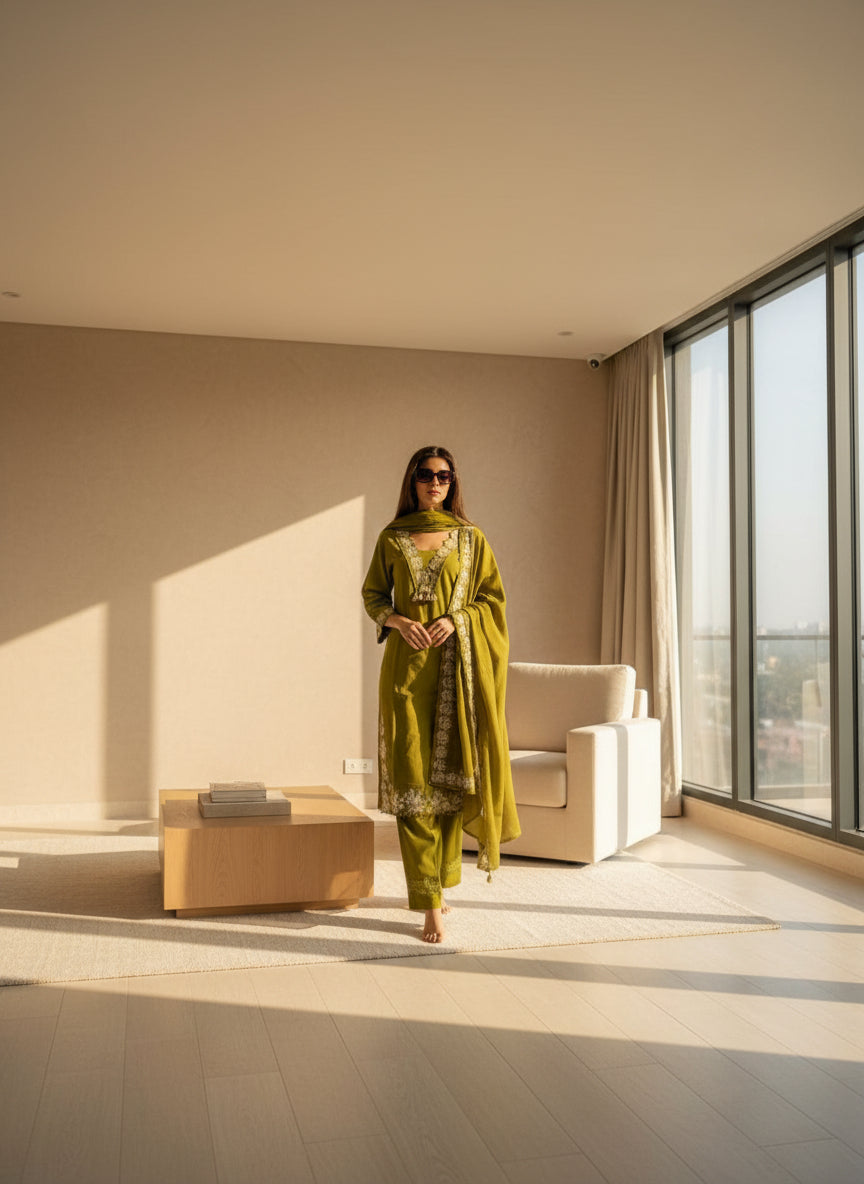 Olive Meadow Elegance Kurta Set