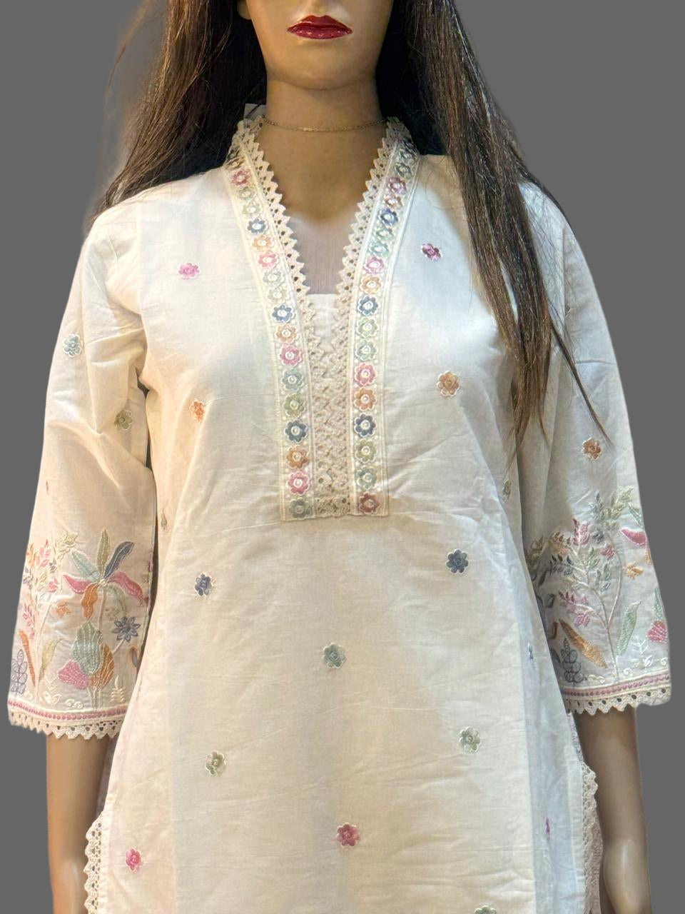 Ivory Garden Embroidered Kurta Set