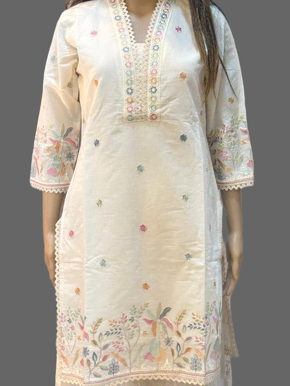 Ivory Garden Embroidered Kurta Set