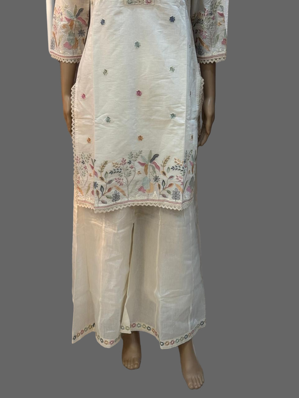 Ivory Garden Embroidered Kurta Set