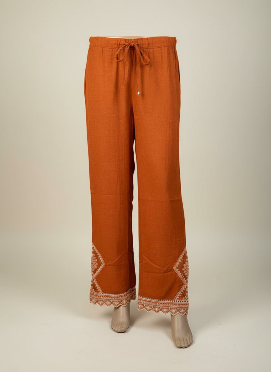 Rust Heavy Embroidered Kurta Set with Dupatta