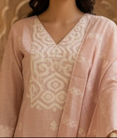 Pink Chanderi Silk Kurta Set