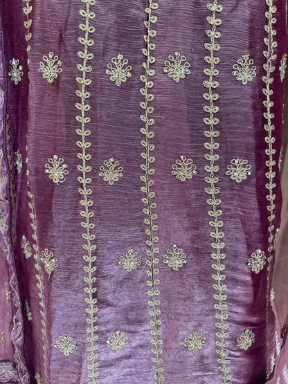 Mauve Embroidered Lehenga Set