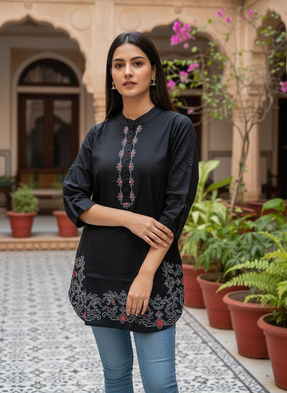 Black Embroidered Kurti