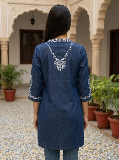Denim Embroidered Tunic