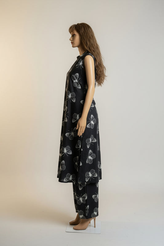 Black printed palazzo set