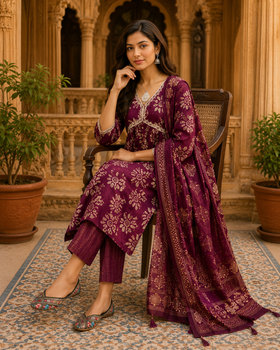 Bollywood Style - Long Slit Kurta Set