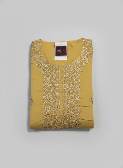 Yellow Embroidery Kurta Material