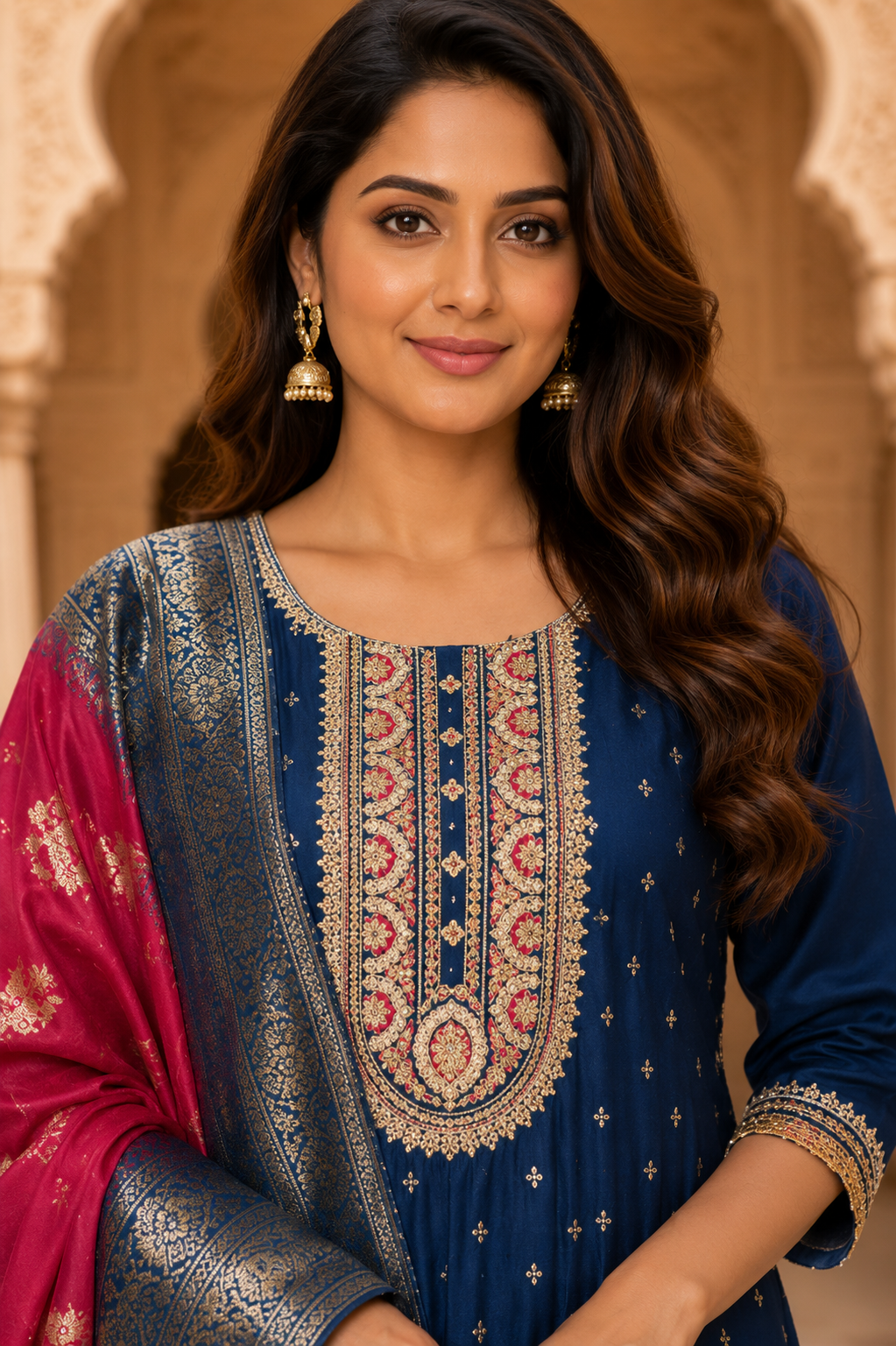 Blue Anarkali Kurta Set