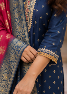 Blue Anarkali Kurta Set