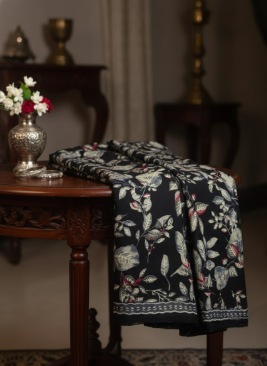 Black Printed Cotton Suit Material